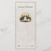 Hochzeitsmenü für Wildwestpferde Menükarte (Rückseite)