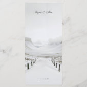 Hochzeitsmenü für Winterlandschaften Menükarte (Rückseite)