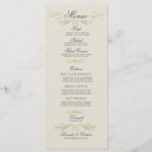 Hochzeitsmenü Gold Rahmen & Off White Background Menükarte (Vorderseite)