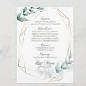 Hochzeitsmenü | Grayed Jade Green Botanic Menu Menükarte (Vorne/Hinten)