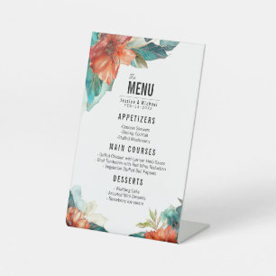 Hochzeitsmenü Hibiskus Serenade Paradies Sockelschild