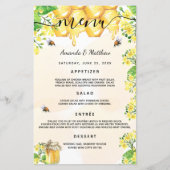 Hochzeitsmenü Hummeln-Wabenflorale (Vorderseite)