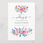 Hochzeitsmenü im blühenden Bar in Hot-Pink Menükarte (Rückseite)