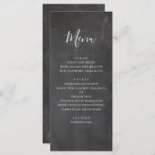 Hochzeitsmenü im Chalkboard. Modernes Graumenü Menükarte (Vorne/Hinten)