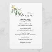 Hochzeitsmenü im Grünen Menükarte (Vorderseite)