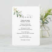 Hochzeitsmenü im Grünen Menükarte (Stehend Vorderseite)