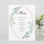 Hochzeitsmenü im Grünen Menükarte (Stehend Vorderseite)