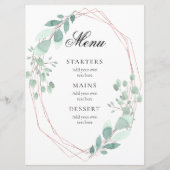 Hochzeitsmenü im Grünen Menükarte (Vorderseite)