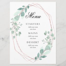 Hochzeitsmenü im Grünen Menükarte