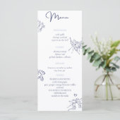 Hochzeitsmenü im maritimen Stil Menükarte (Stehend Vorderseite)
