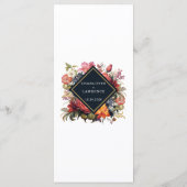 Hochzeitsmenü im Vintagen Blumenstil und Retro Menükarte (Rückseite)