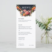 Hochzeitsmenü im Vintagen Blumenstil und Retro Menükarte (Stehend Vorderseite)