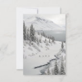 Hochzeitsmenü im Winter im Eisland UAWG RSVP Karte (Vorderseite)