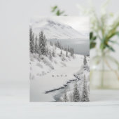 Hochzeitsmenü im Winter im Eisland UAWG RSVP Karte (Stehend Vorderseite)