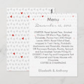 Hochzeitsmenü in Grau und Rot Postkarte (Vorne/Hinten)