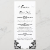 Hochzeitsmenü in Schwarz und Weiß Menükarte (Vorderseite)
