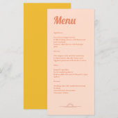 Hochzeitsmenü Just Peachy Menükarte (Vorne/Hinten)