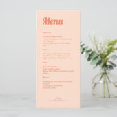 Hochzeitsmenü Just Peachy Menükarte (Stehend Vorderseite)