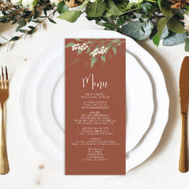 Hochzeitsmenü Kalligrafie Terracotta Floral Menükarte