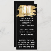 Hochzeitsmenü Karte Elegant Gold und Schwarz (Vorne/Hinten)