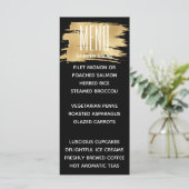 Hochzeitsmenü Karte Elegant Gold und Schwarz (Stehend Vorderseite)