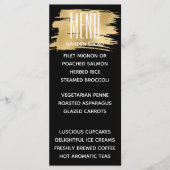 Hochzeitsmenü Karte Elegant Gold und Schwarz (Vorderseite)