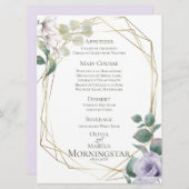 Hochzeitsmenü | Lavender Peony Green Botanic Menu Einladung (Vorne/Hinten)