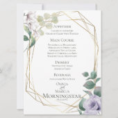 Hochzeitsmenü | Lavender Peony Green Botanic Menu Einladung (Vorderseite)