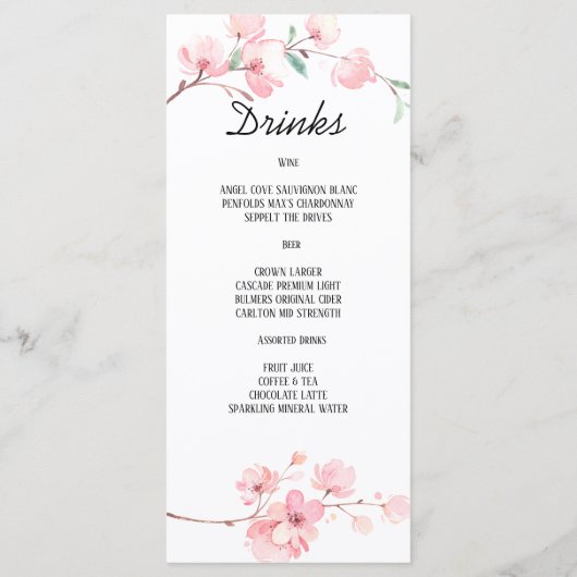 Hochzeitsmenü. MENÜKARTE (Rückseite)