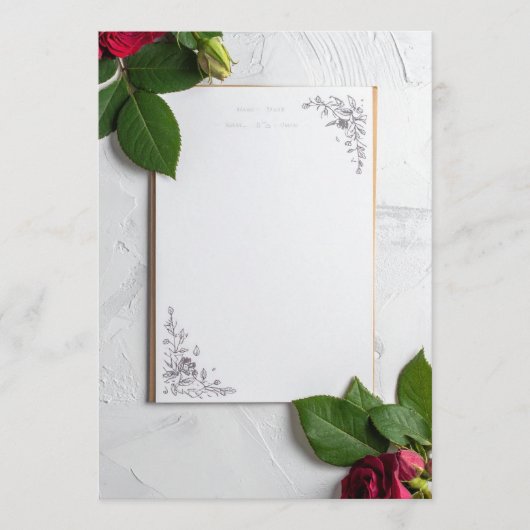 Hochzeitsmenü Menükarte (Vorderseite)