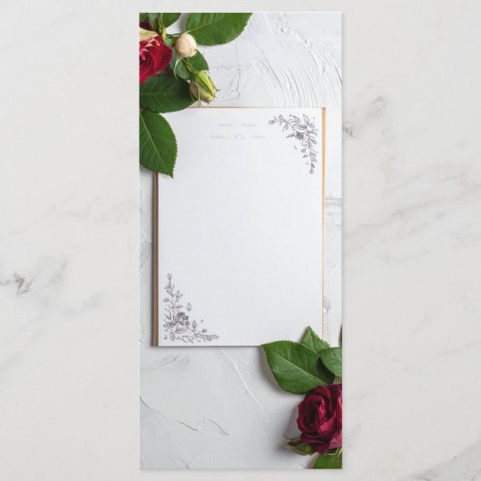 Hochzeitsmenü Menükarte (Vorderseite)