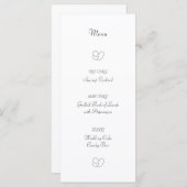 Hochzeitsmenü Menükarte (Vorne/Hinten)