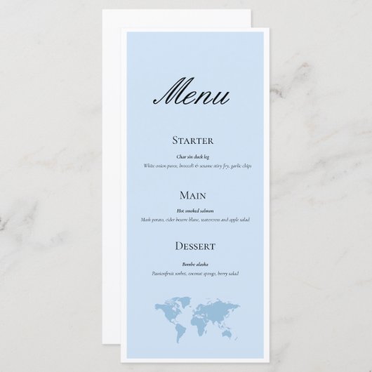 Hochzeitsmenü Menükarte (Vorne/Hinten)