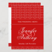 Hochzeitsmenü Menükarte (Vorne/Hinten)