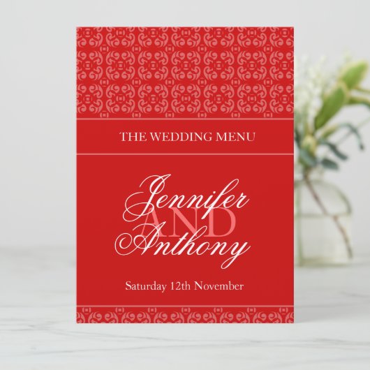 Hochzeitsmenü Menükarte (Stehend Vorderseite)