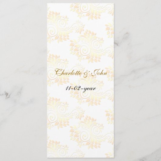 Hochzeitsmenü Menükarte (Rückseite)