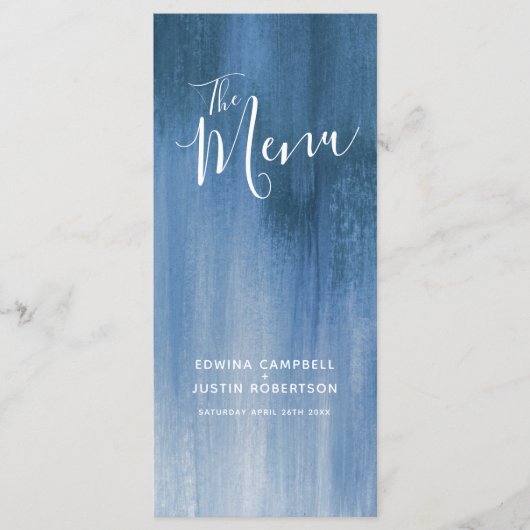 Hochzeitsmenü mit der Bezeichnung "Blue Gary" Menükarte (Vorderseite)