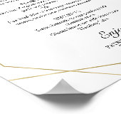 Hochzeitsmenü mit elegantem geometrischem Blumengr Poster (Ecke)