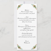 Hochzeitsmenü mit gelben und orangefarbenen Wasser Ankündigung (Vorderseite)