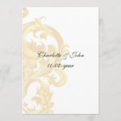 Hochzeitsmenü mit grünem Gold Menükarte (Rückseite)