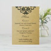 Hochzeitsmenü mit grünem Gold Menükarte (Stehend Vorderseite)
