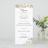 Hochzeitsmenü mit Magnolienblüten Menükarte (Stehend Vorderseite)