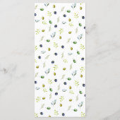 Hochzeitsmenü mit Olivenbäumen Menükarte (Rückseite)