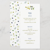 Hochzeitsmenü mit Olivenbäumen Menükarte (Vorne/Hinten)
