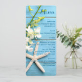 Hochzeitsmenü mit Orchideen Menükarte (Stehend Vorderseite)