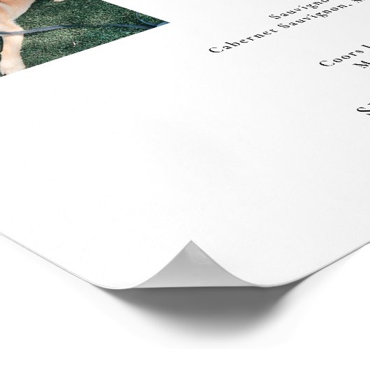 Hochzeitsmenü mit Pet-Foto-Poster Poster (Ecke)