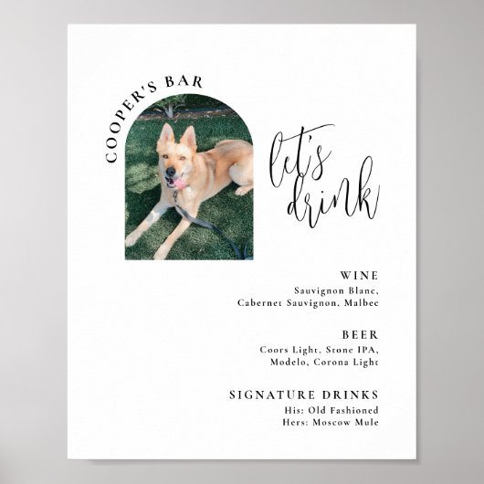 Hochzeitsmenü mit Pet-Foto-Poster Poster (Vorne)