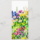 Hochzeitsmenü mit sommerlichen Blume Menükarte (Rückseite)