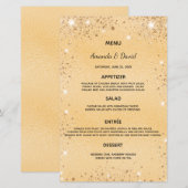 Hochzeitsmenü mit vergoldetem metallischem Glitzer (Vorne/Hinten)