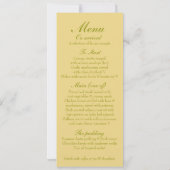 Hochzeitsmenü mit weißer Rose Einladung (Rückseite)